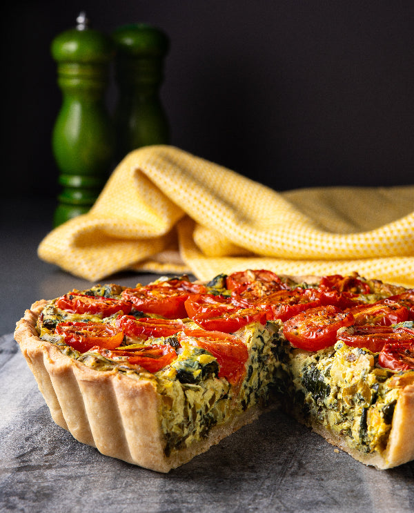 Spinach and leek tofu quiche